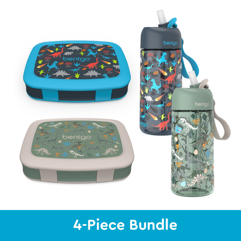 bentgo-kids-prints-lunch-boxes-and-water-bottles-k6 bentgo-lunch-box-bottle-bundle-dinsoaur-fossils-1.jpg